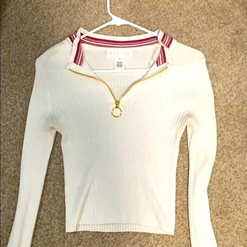 Gold zipper long sleeve